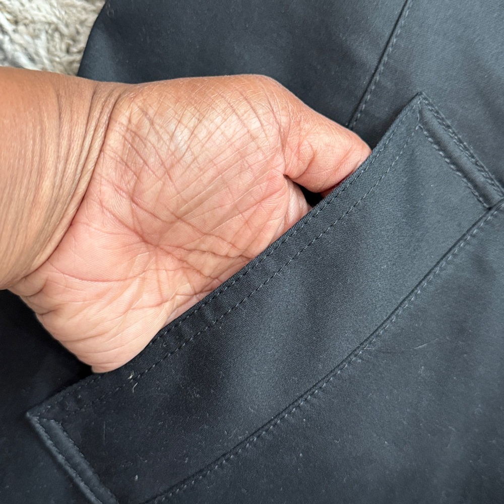 VINTAGE Coach Women's Black Trench Coat sz XL - Picture 8 of 14